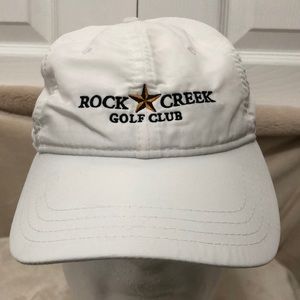 Pukka Men’s Golf Hat, Rock Creek Golf Club, White, Adjustable with Velcro